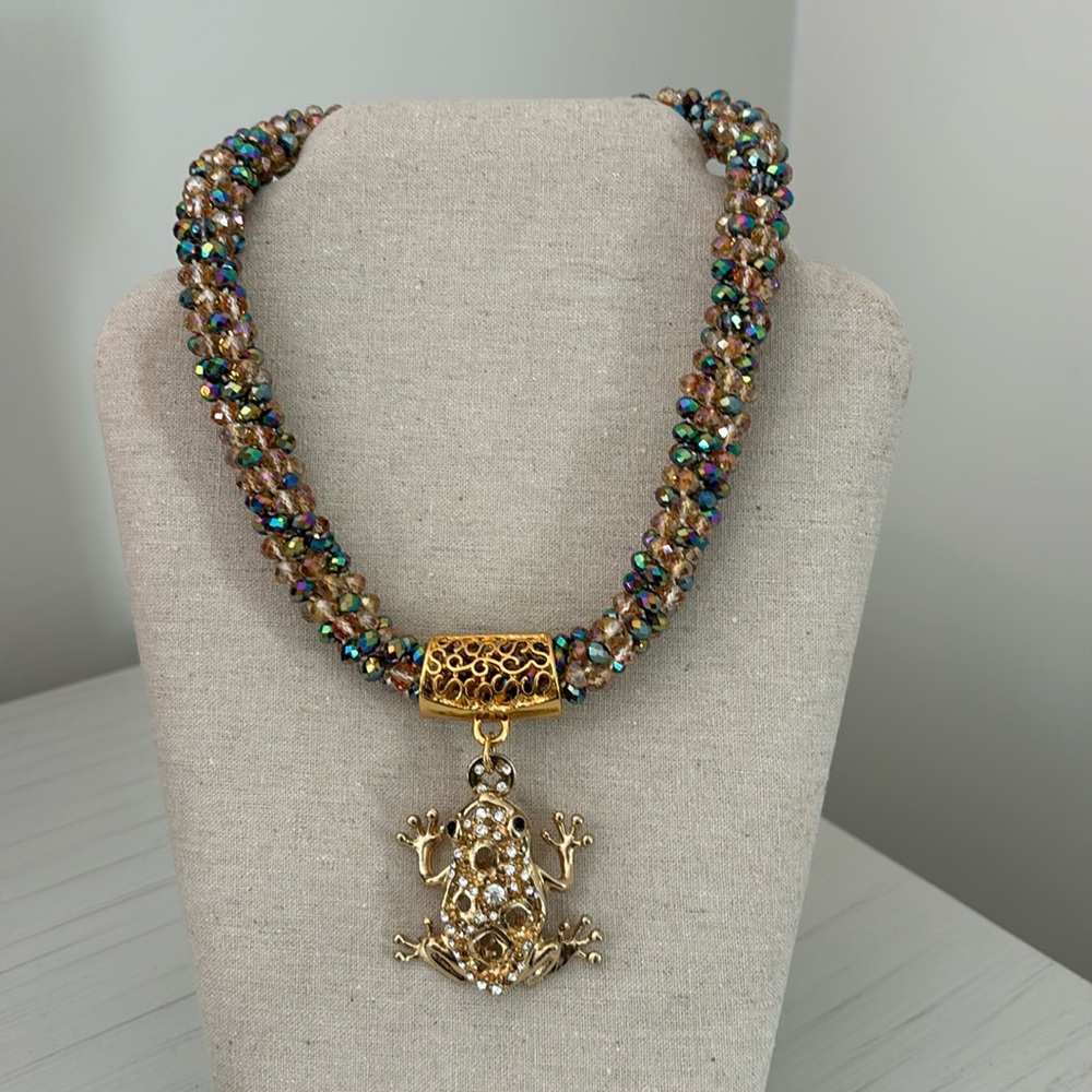 Beaded Frog Choker